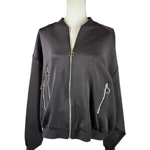New Mittoshop Black Women's Jacket Size Large NWT Streetwear
